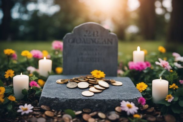 coins on gravestones