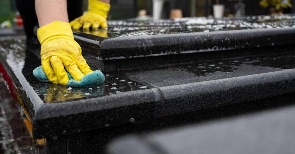 how to clean a granite headstone